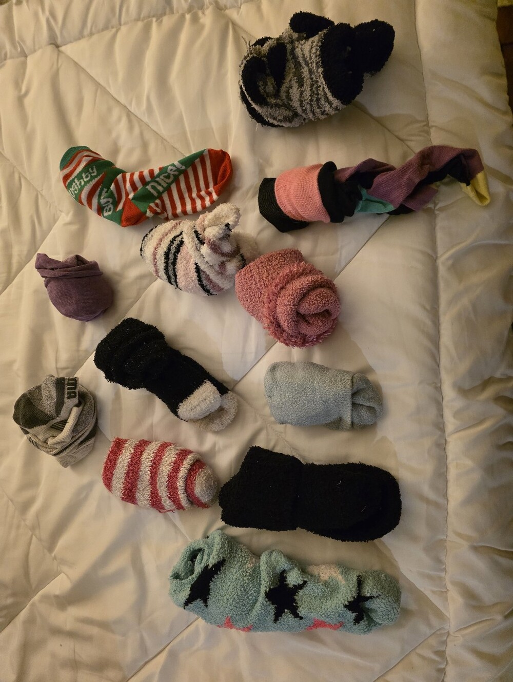Assorted Cozy Rolled Fuzzy Socks - Multi Color Pack
